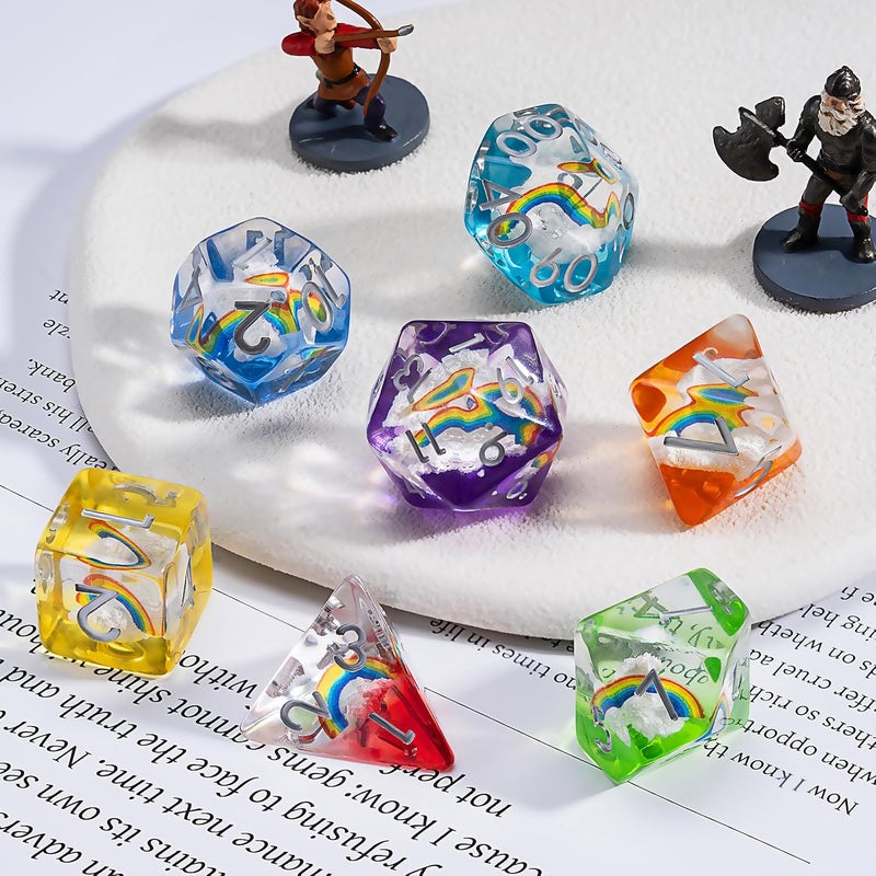 weyano Resin D&D Dice Set, Animal Polyhedral Dice for Dungeons and Dragons, RPG, MTG DND 7-DIE (D4, D6, D8, D10, D12, D20, D%) - Image 3